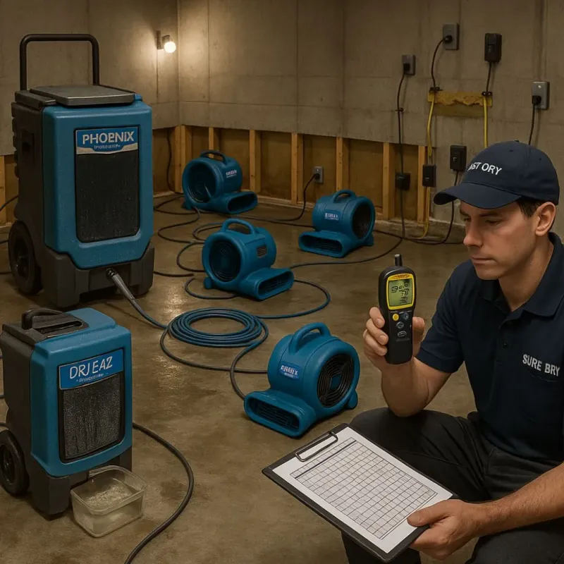 Structural Drying and Dehumidification process in Northfield, MA